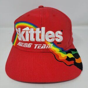 Skittles Racing Team1998 Vintage‎ Red Snapback Hat With Rainbow Design